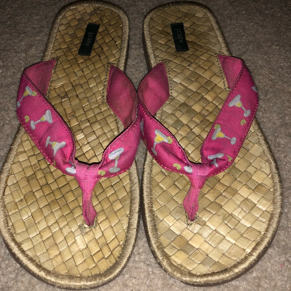 J. Crew Hot Pink Margarita Flip Flops